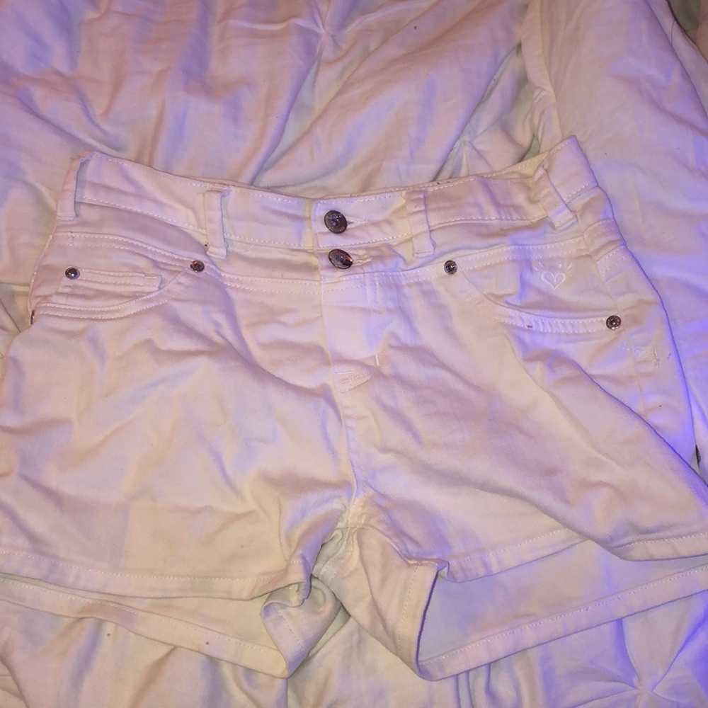 White jean shorts